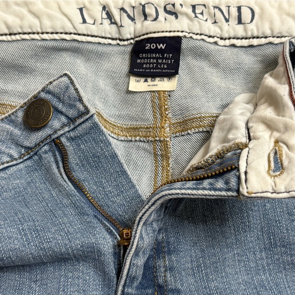Lands' End Women's Classic Fit Straight Leg Jeans - Blue - Picture 3 of 4